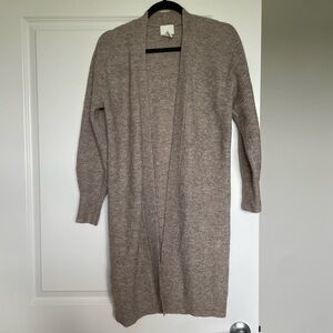 H&M Tan Longline Cardigan Sweater